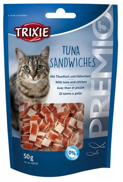Trixie Premio Tuna Sandwiches - Лакомство за котки под формата на сандвичи с риба тон, 2 броя х 50 гр.