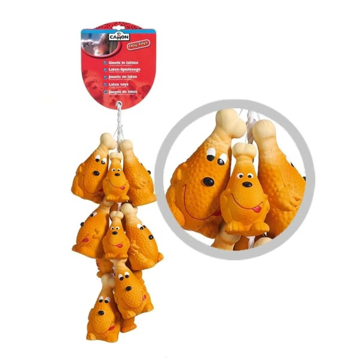 Camon Латексова играчка за кучета- забавно пилешко бутче 