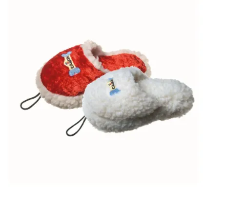 Camon Soft slipper - кучешка играчка чехъл- бял, червен- 18 см