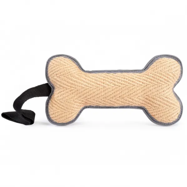 CAMON THROW & CATCH JUTE BONE WITH HANDLE - Играчка за дресировка за кучета 25 см