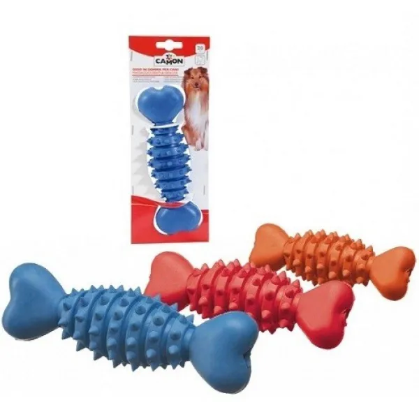 Camon Rubber bone with spikes- гумена играчка за кучета - кокал 12 см 1