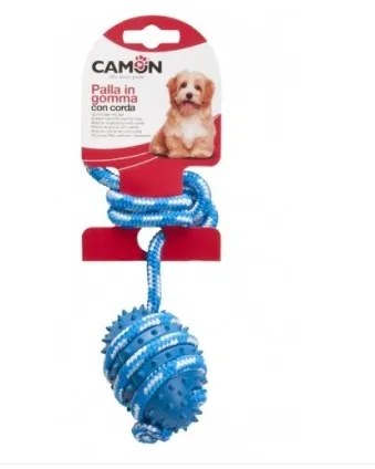 Camon - Играчка за куче - гумена топка с въже - 35 см.