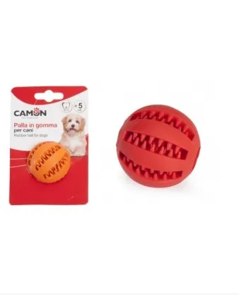 Camon Dental Fun Baseball - Играчка за куче - дентална гумена топка - 5 см.