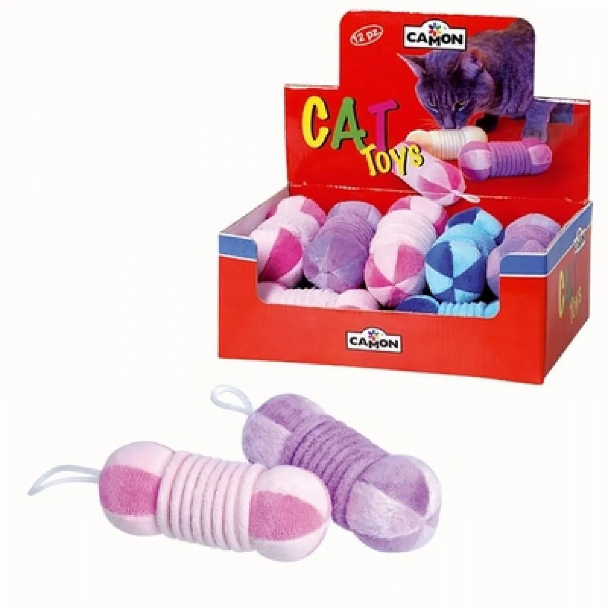 Camon Balls Spring котешка играчка плюшена - разтеглива 10 см
