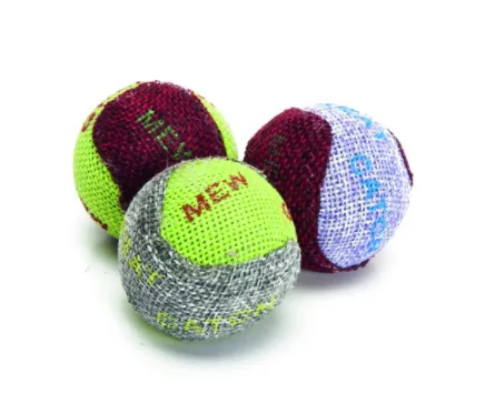 Camon jute colored ball - Играчка за коте Топка в цветна юта - 3 бр.4см 1