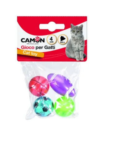 Camon Cat toy with bell - Котешка играчк топче за игра със звънче 4 броя 4 см