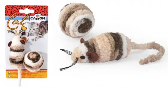 Camon - Играчка за коте от плат с топка и мишка