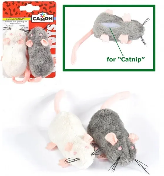 Camon Mice with pocket for catnip - Котешка играчка - мишки 2бр 8 см