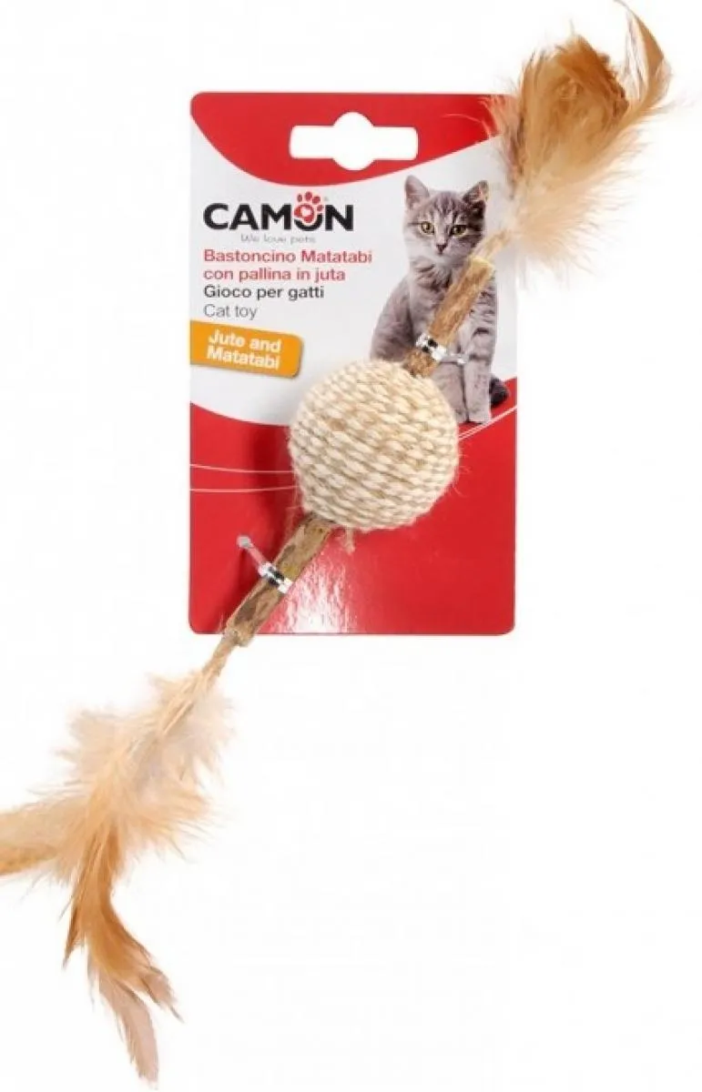 Camon Matatabi ball - играчка за котки топка с пера 5 см
