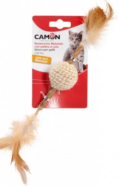 Camon Matatabi ball - играчка за котки топка с пера 5 см