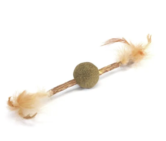 Camon Matatabi stick with catnip ball - натурална котешка играчка с катнип топка 3.5 см. 1