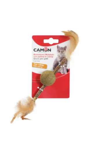 Camon Matatabi stick with catnip ball - натурална котешка играчка с катнип топка 3.5 см. 2