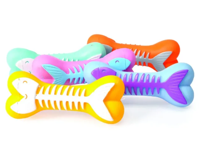 Camon Vinyl bone toys with fishbone -Латексова играчка за кучета - рибен кокал 15 см