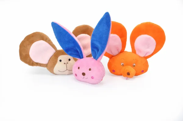 Camon soft toys- Плюшена играчка за кучета със звук -заек,маймуна,хамстер 18см