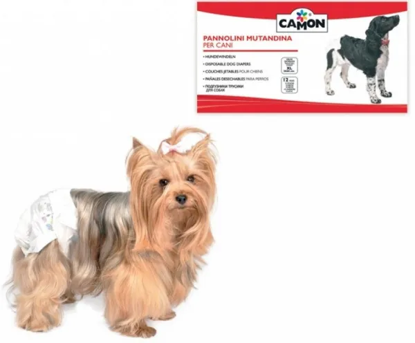 Camon Disposable dog diapers S - памперс за малки кучета с обиколка на талията 25 - 35 см. 12 броя 1