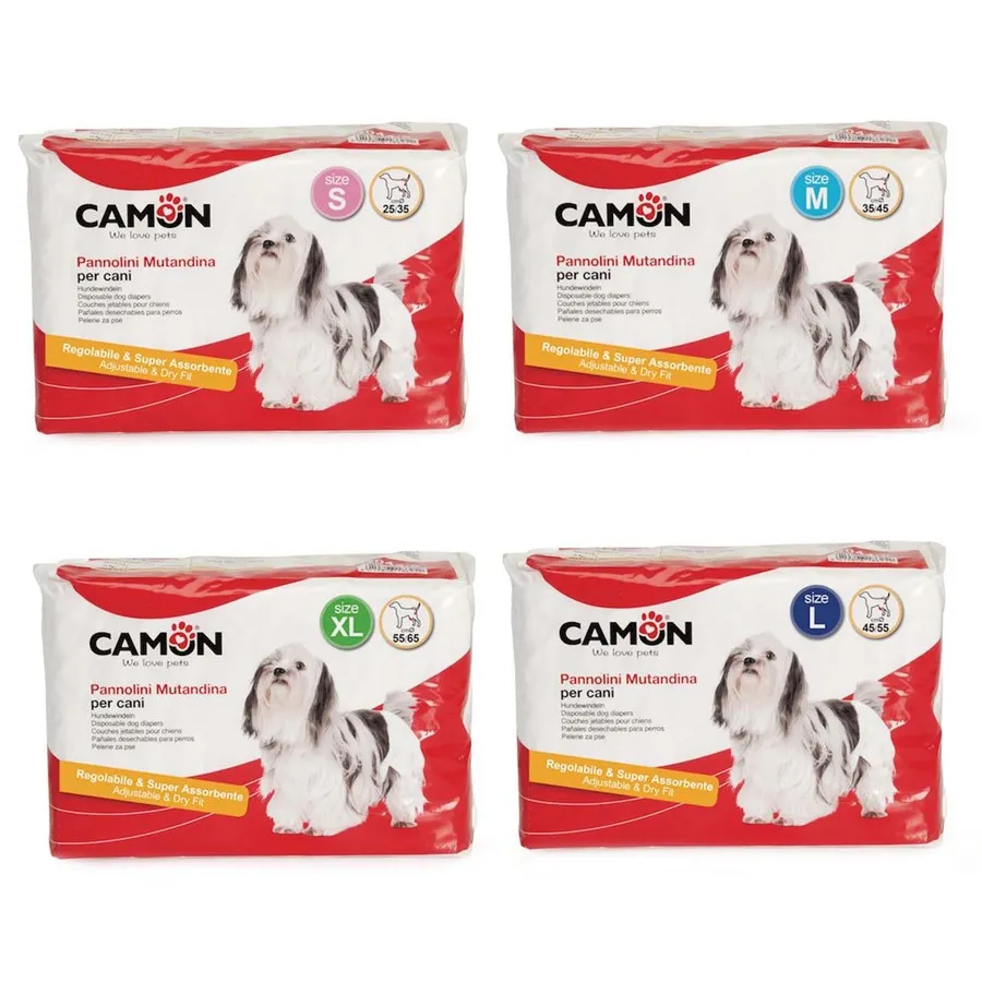 Camon Disposable dog diapers L - памперс за кучета с обиколка на талията 45 - 55 см. 12 броя 2