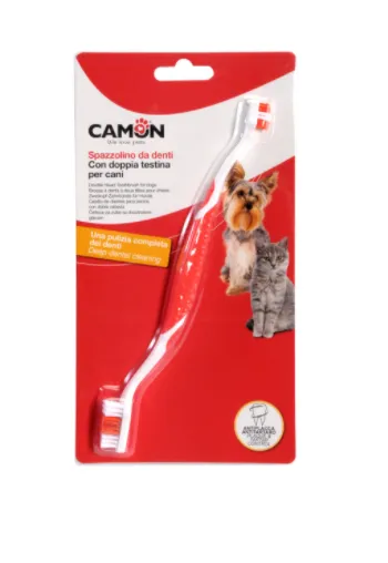 Camon - Double head toothbrush - двустранна четка за зъби,за кучета и котки 