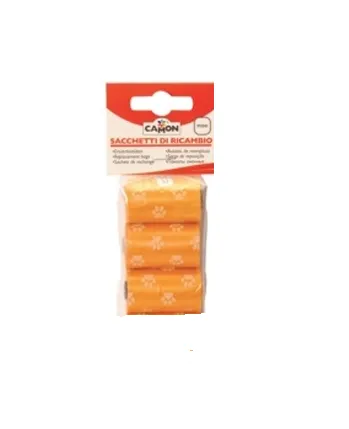Camon - Replacement bags - резревни пликове за кучета,  3 ролки 45 чантички,оранжеви