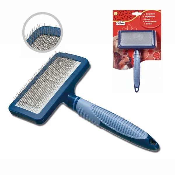 Camon SoftGrip slicker brush M - четка за финно разресване 10х5х18 см за кучета и котки