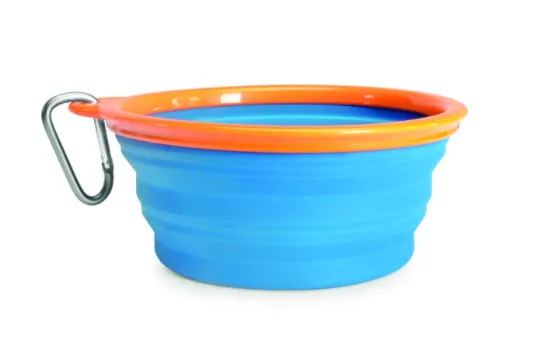 Camon Silicone travel bowl for water - преносима сгъваема купичка за вода 350 мл. цвят-синя, жълта, червена 1бр. 1