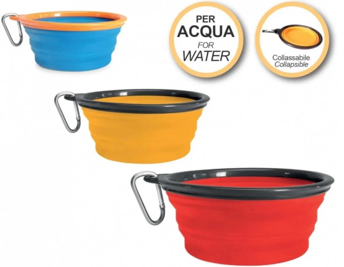 Camon Silicone travel bowl for water - преносима сгъваема купичка за вода 350 мл. цвят-синя, жълта, червена 1бр. 3