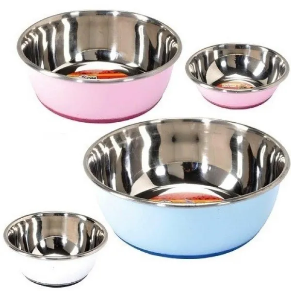 Camon Selecta - метална купичка за вода и храна за кучета  960 мл.- бяла, синя, розова 1