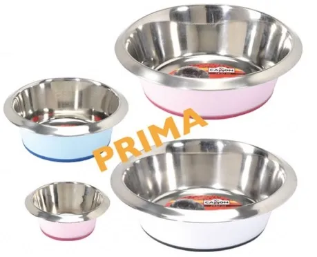 Camon Prima - метална купичка,неплъзгаща 850 мл. за вода и храна за кучета  - бяла, синя, розова  2