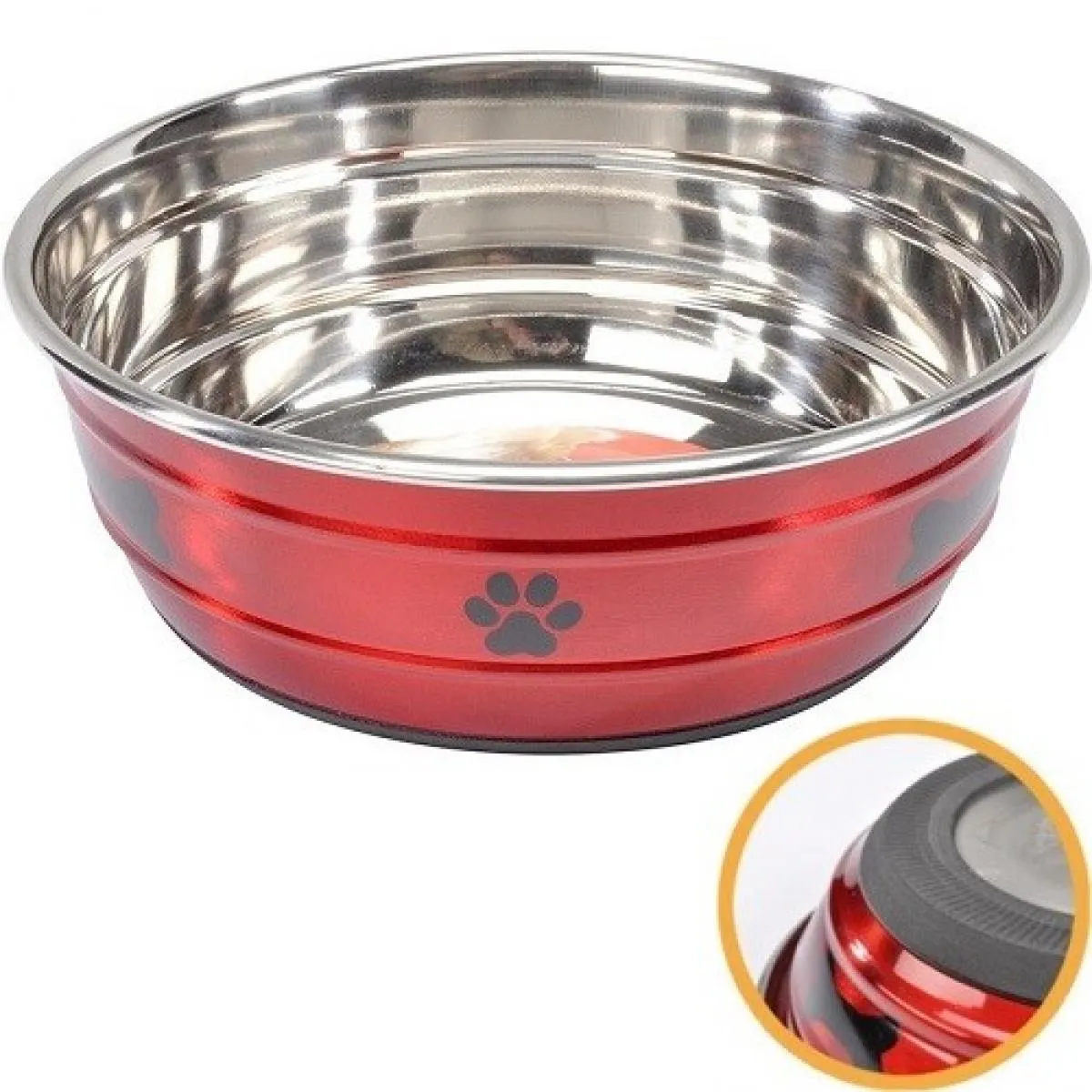 Camon New Selecta - метална купичка за храна и вода за кучета  - червена, синя, лилава 950 мл 2