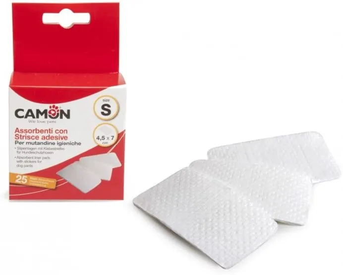 Camon Absorbent liner pads with stickers - подложки за хигиенни гащи 25 броя размер S 7x5см