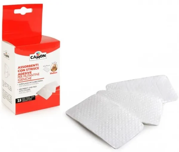 Camon Absorbent liner pads with stickers - подложки за хигиенни гащи 25 броя размер М 9.6x5.8см