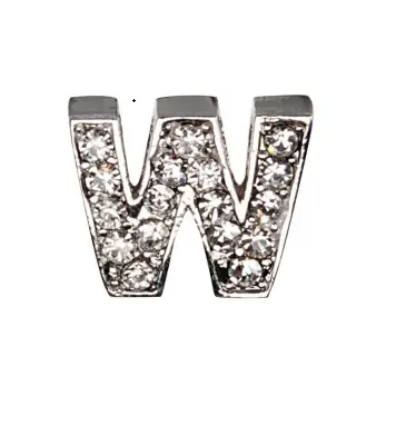 Camon - Декоративна буква W - с брилянти за поводи и нашийници - 2 см