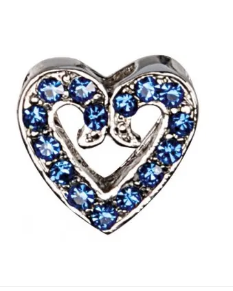 Camon - Декоративна форма- Сърце с брилянти за поводи и нашийници - 2 см.-цвят син