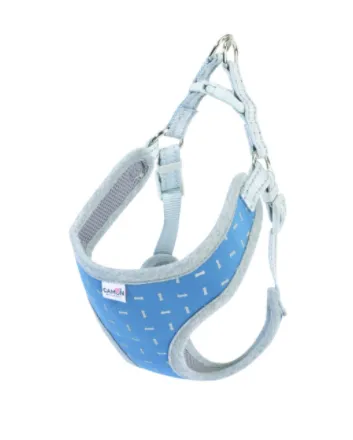 Camon Blue harness with reflective bone-shaped trimming М - нагръдник за кучета pефлективно синьо 66 / 80 см. 1