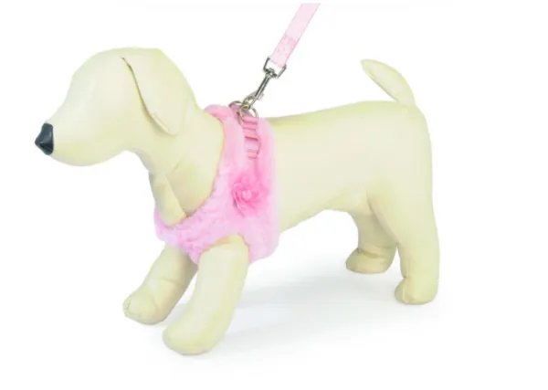 Camon Breathable Winter Dog Lead Set Harness With Leash - Комплект повод + нагръдник PINK - XS 28/32см розов 1