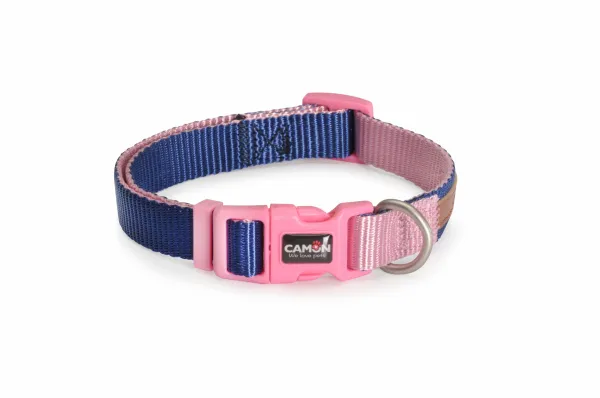 Camon Double Blue/Pink Premium- Нашийник за кучета розово син 10x200/300мм