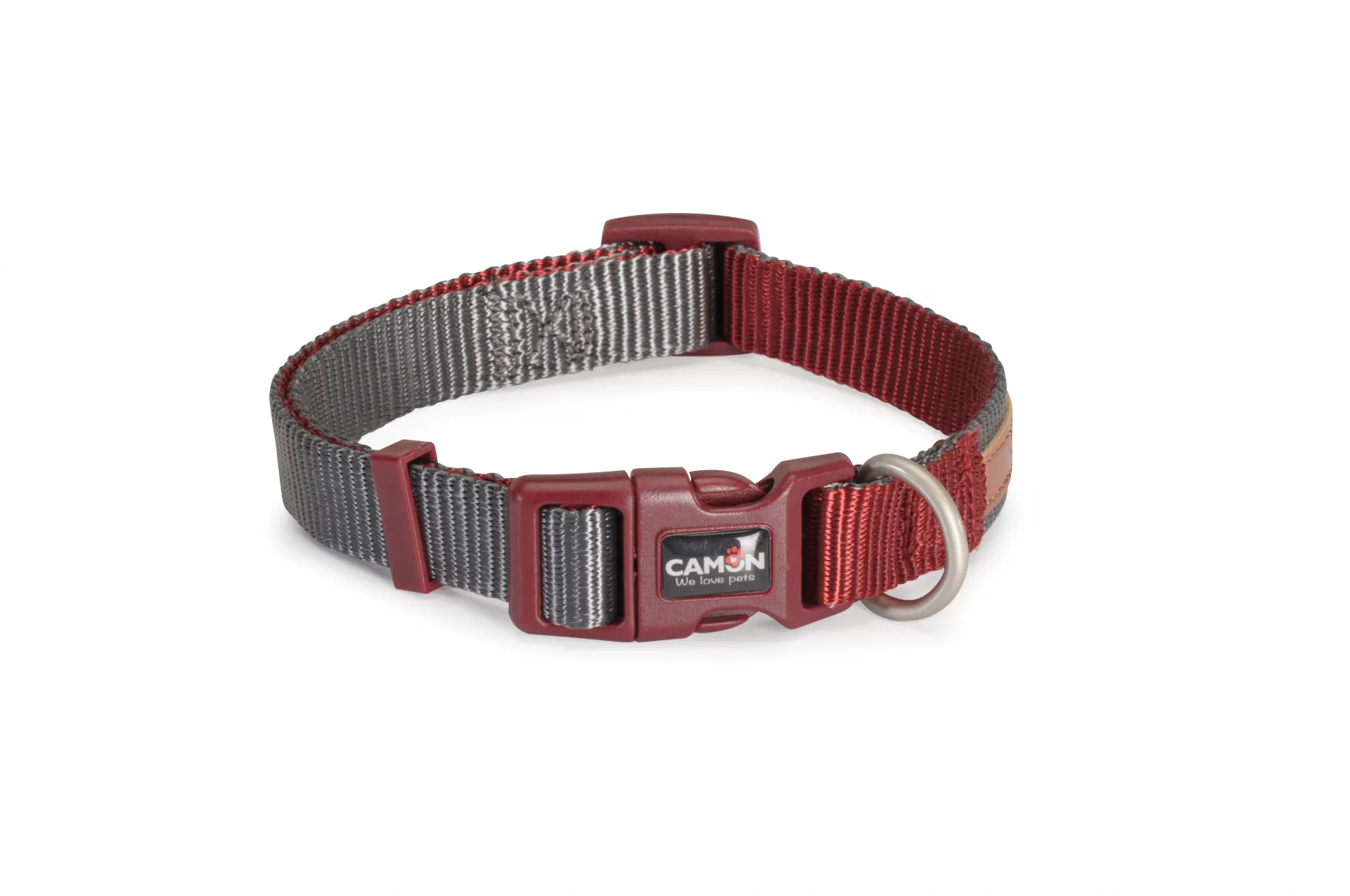 Camon Double premium Grey Red - Кучешки нашийник  червено със сиво  10x200/300мм