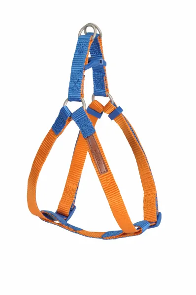Camon Double Premium Orange/Blue - Нагръдник синьо с оранжево за кучета с обиколка на гърдите  25см - 40 см. / 10 мм.