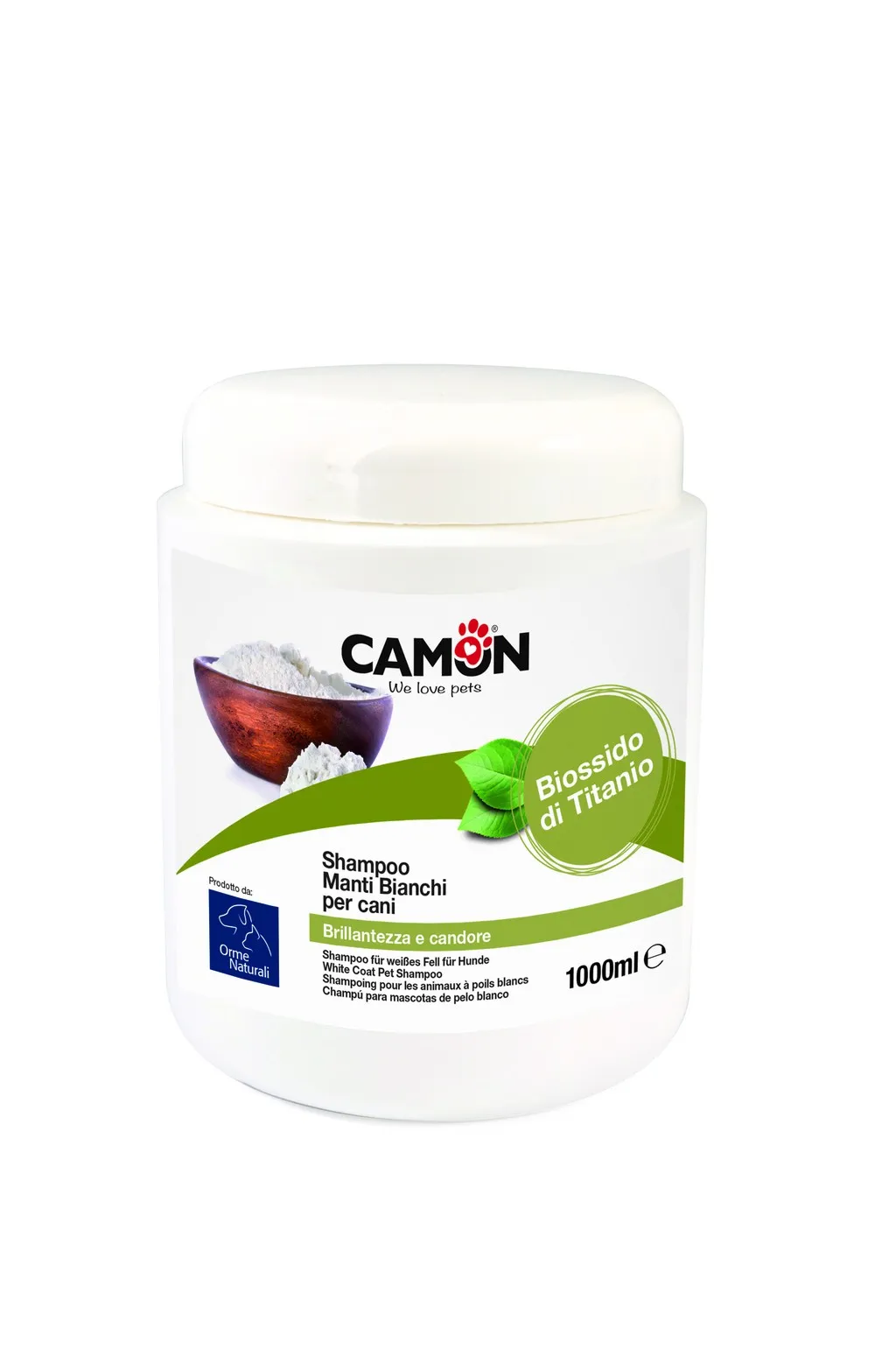 Camon Professional shampoo for white coats - Професионален шампоан за кучета и котки с бяла козина 1л.