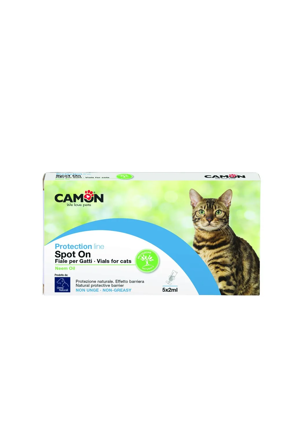 Camon Ormenaturali Spot on with neem oil for cats - противопаразитна защита с нимово масло за котки, 5/2мл броя пипети 3