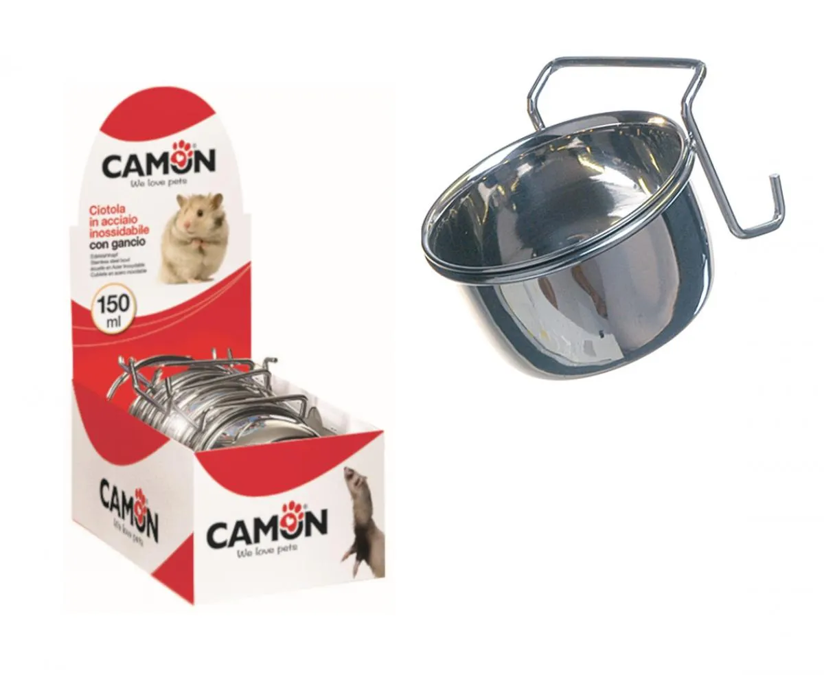 Camon Bowl with hook - метална купичка за храна за гризачи 150 мл. 1