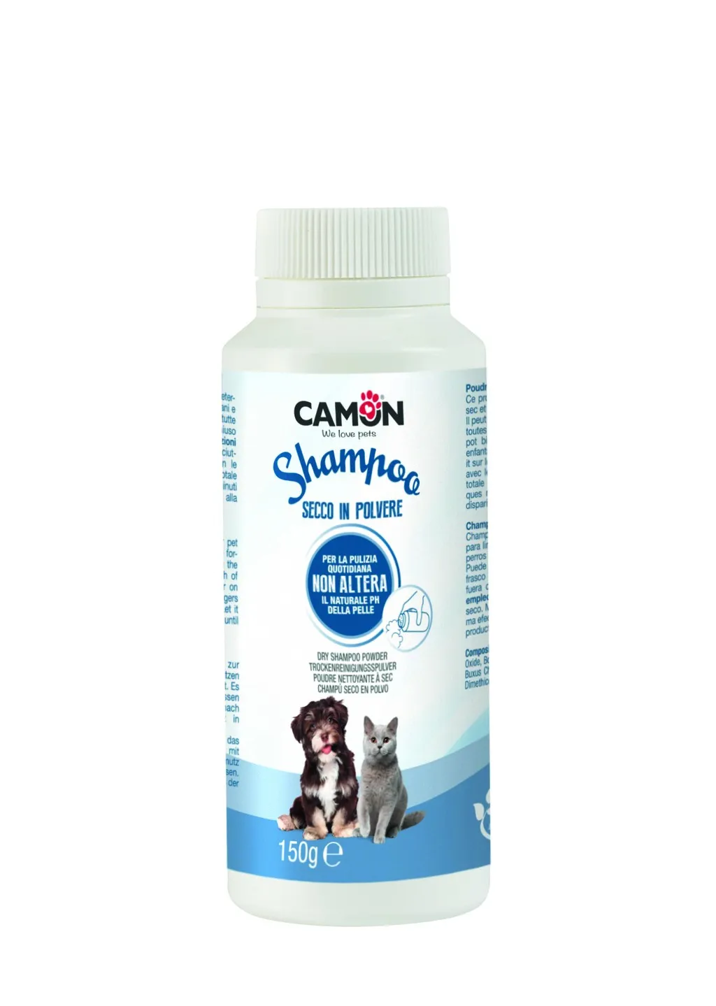 Camon Dry shampoo powder - Сух шампоан пудра за котки и кучета - 150 гр.