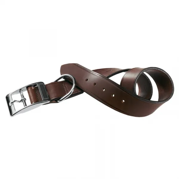 Ferplast Vip Brоwn Collar - Модерен кожен нашийник за кучета с обиколка на врата , 47-55 см./30 мм.