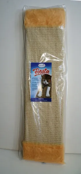 Миазоо  Fiesta - Драскалка с плюш за котки - 63 х 15 см. с котешка трева - бяла