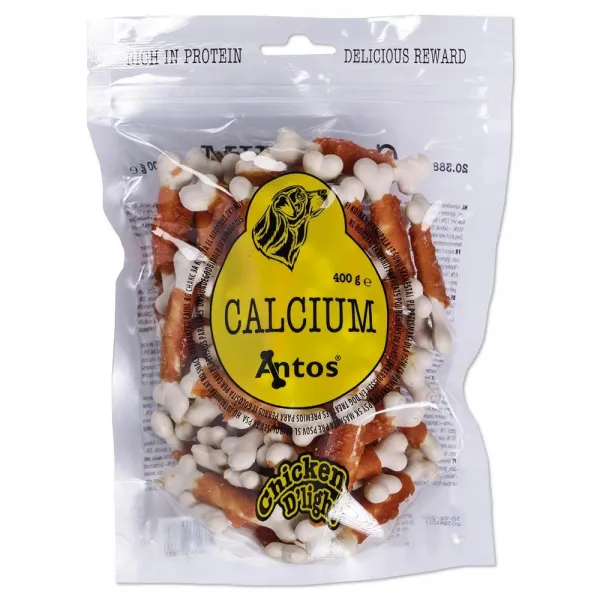 Antos - Chicken D'light Calcium - Кучешко лакомство кокалчета обвити с пилешко месо с калций, 400гр