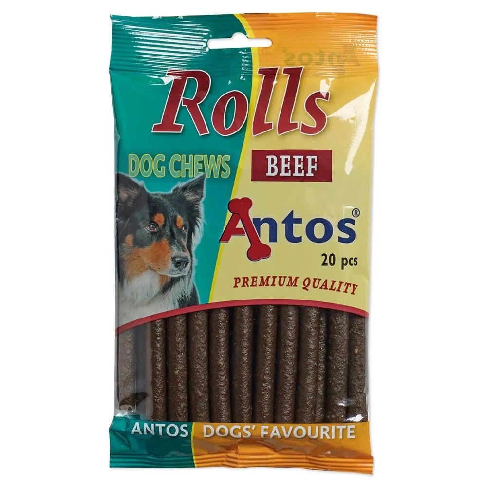 Antos beef rolls -Кучешко лакомство меки солети с говеждо, 4 броя х 200 гр. 