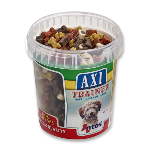 Antos Axi Mix - Кучешко лакомство мек снакс - телешко, пиле, агне, 2 броя х 450 гр.