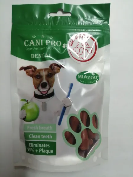 Миазоо Cani Pro Dental - Кучешко лакомство дентални мини кокалчета с говеждо, 3 броя х 84 гр.
