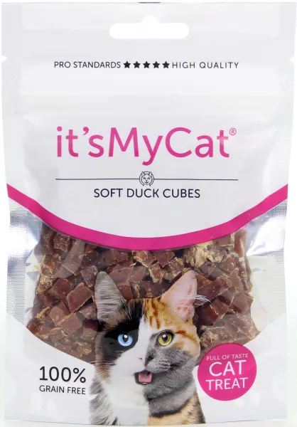 It's My Cat Duck Soft Cubes Grain Free - Котешко лакомство меки кубчета патешко, без зърно, 4 броя х 50 гр.