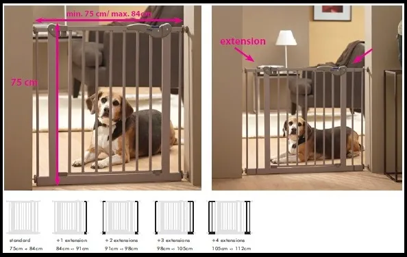 Savic Dog Barrier - Допълнителен удължител 7х75см. за преграда за кучета, метална бариера за врата 75 см. 1