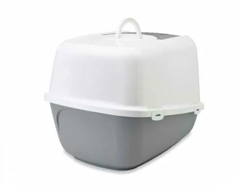 Savic Nestor JUMBO - Kотешка тоалетна къща  бяло/мока закрита , 66,5 cм x 48,5 см x 46,5 cм. 4